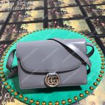 Gucci Small Leather Shoulder Bag Dusty Grey