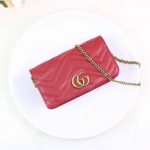 Gucci GG Marmont Mini Leather Bag Red