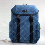 Gucci Medium GG velvet backpack Blue