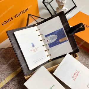 LV Small Ring Agenda Cover Damier Ebene - Image 6