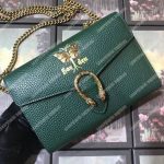 Gucci Calfskin Garden Dionysus Chain Wallet Green with Butterfly