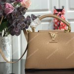LV Capucines PM Taurillon Leather Beige