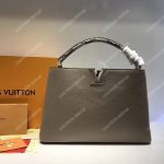 LV Capucines MM Taurillon And Python Leather Galet