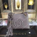 Gucci Soho Leather Chain Strap Shoulder Bag Grey