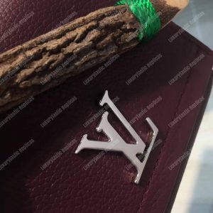 LV LockMe II Compact Wallet Taurillon Leather Prune - Image 4