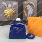 LV Capucines Mini Crocodilien Brillant Bleu Santorin