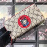 Gucci GG Supreme Zip Around Wallet With Cat Patch