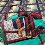 Gucci GG Supreme Canvas Sylvie Small Shoulder Bag Red