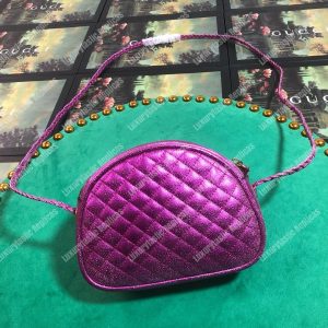 Gucci Laminated Leather Mini Bag Purple - Image 5