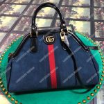 Gucci Re(Belle) Medium Shoulder Bag Suede Blue