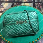 Gucci Laminated Leather Small Shoulder Bag Green