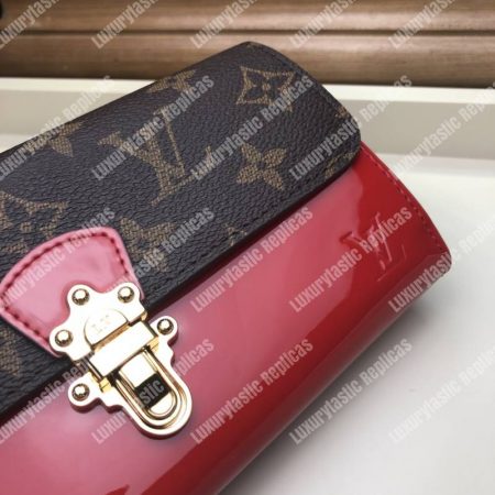 LV Cherrywood Wallet Patent Leather Red - Image 6
