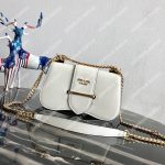 Prada Sidonie Leather Shoulder Bag White