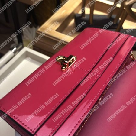 LV Cherrywood Wallet Patent Leather Fuchsia - Image 8