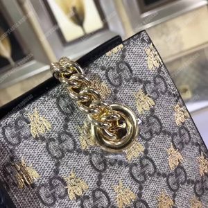 Gucci Padlock Small GG Bees Shoulder Bag Black - Image 6