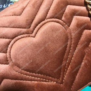 Gucci GG Marmont Velvet Shoulder Bag Taupe - Image 6