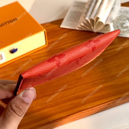 LV Double Card Holder Orange - Image 3