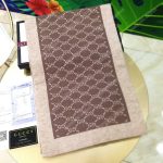 Gucci Monogram GG Wool Scarf Beige Brown
