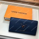 LV Capucines Wallet Taurillon Marine Rouge