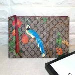Gucci Bird Print GG Supreme Clutch Pouch