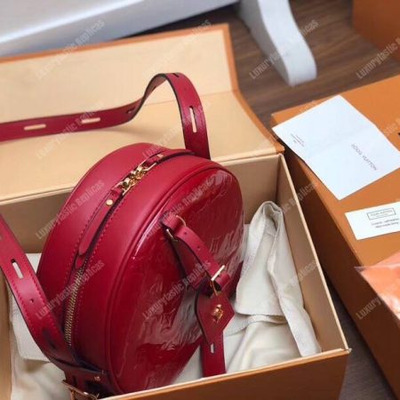 LV Boite Chapeau Souple Monogram Vernis Leather Rouge - Image 4