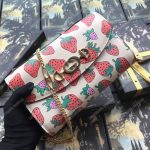 Gucci Zumi Strawberry Print Smooth Leather Small Shoulder Bag