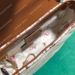 Gucci GG Marmont Matelassé Super Mini Bag Cream Snakeskin Trim - Image 9