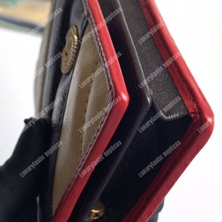 Gucci GG Marmont Card Case Wallet Black Beige - Image 9