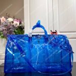 LV Keepall Bandouliere Monogram 50 Blue PVC