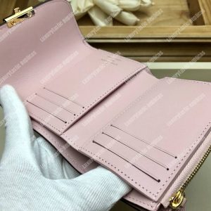 LV Croisette Compact Wallet Damier Ebene canvas w/ grained leather Magnolia - Image 7