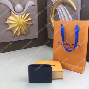 LV Slender ID Wallet Taiga Leather Bleu Marine - Image 5
