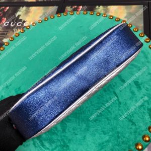 Gucci Laminated Leather Small Shoulder Bag Blue/Red - Image 3