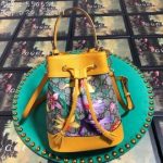 Gucci Ophidia GG Flora Small Bucket Bag Yellow