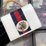 Gucci Rajah Chain Card Case Wallet White