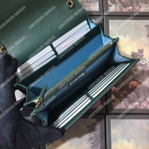 Gucci Calfskin Garden Dionysus Chain Wallet Green with Bat - Image 5