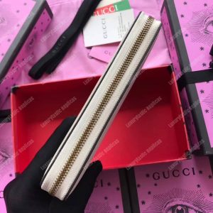 Gucci Print Leather Zip Around Wallet White - Image 7