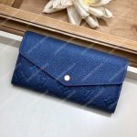 LV Sarah Wallet Monogram Empreinte Leather Marine Rouge