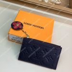 LV Zipped Card Holder Monogram Navy Red