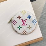LV Round Coin Purse Colorful Monogram white