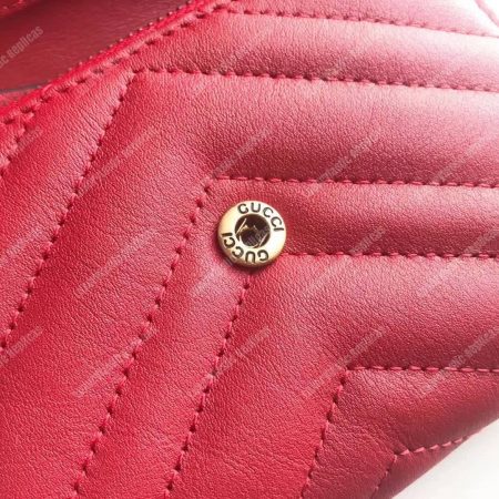 Gucci GG Marmont Matelassé Wallet Hibiscus Red - Image 3
