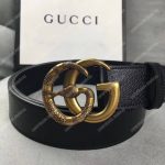 Gucci Leather Belt With Double G Buckle With Snake