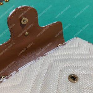 Gucci GG Marmont Matelassé Super Mini Bag Cream Snakeskin Trim - Image 8