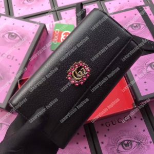 Gucci Leather Continental Wallet Black - Image 9