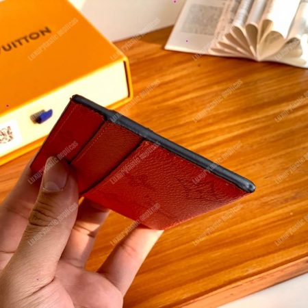 LV Double Card Holder Orange - Image 4