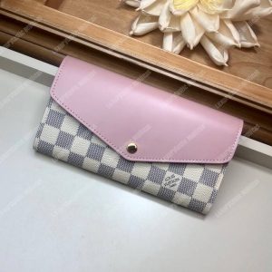 LV Sarah Wallet Damier Azur Eau de Rose Pink - Image 3