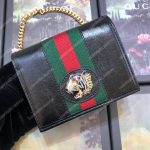 Gucci Rajah Chain Card Case Wallet Black