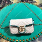 Gucci GG Marmont Matelassé Super Mini Bag Green Snakeskin Trim
