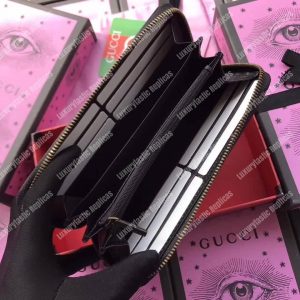Gucci Leather Zip Around Wallet Black - Image 6