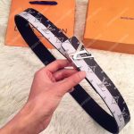 LV Belt Initiales Monogram Eclipse Split Outdoor 40mm Black/White