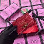Gucci Garden Leather Card Case Red with Bat